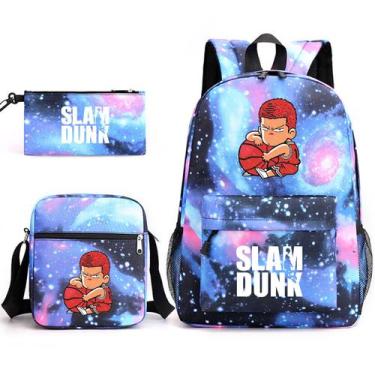 Imagem de Conjunto de mochilas, 3 peças, Slams Dunks Anime School para crianças 