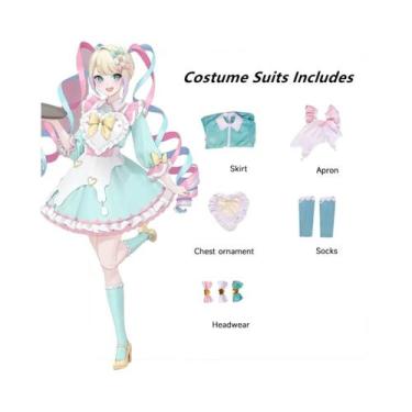 Imagem de Fantasia De Cosplay De Empregada Ame-chan Com Peruca De Anime Para Com