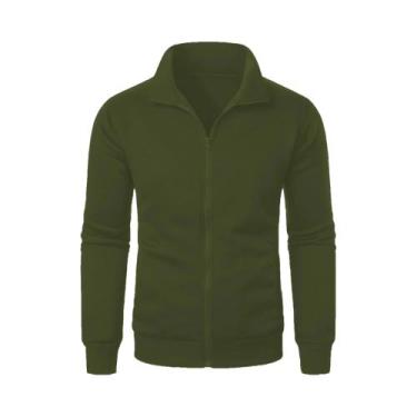 Imagem de Jaqueta esportiva casual masculina com zíper e gola alta, top masculin