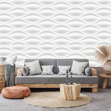 Imagem de Papel de Parede Adesivo Autocolante Decorativo Cinza Ondulado 5 METROS