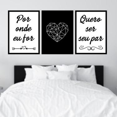 Imagem de Kit 3 Quadros Decorativos Por Onde For - Geométrico