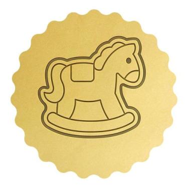 Imagem de Cortador Biscoito Cavalinho de Balanço Infantil - DOCEIMPRESSO,  9,5cm