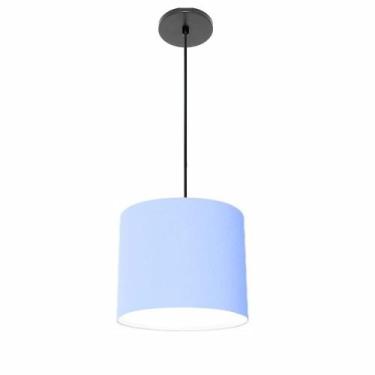 Imagem de Luminária Pendente Vivare Free Lux Md-4106 Cúpula em Tecido, Azul, Beb
