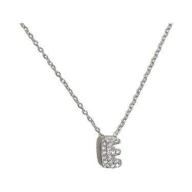 Imagem de Colar Feminino De Letras Em Prata Com Design De Balão Em Aço Inoxidáve