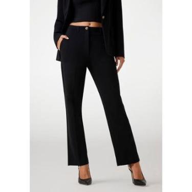 Imagem de Calça Alfaiataria Reta Eco Preto-Feminino