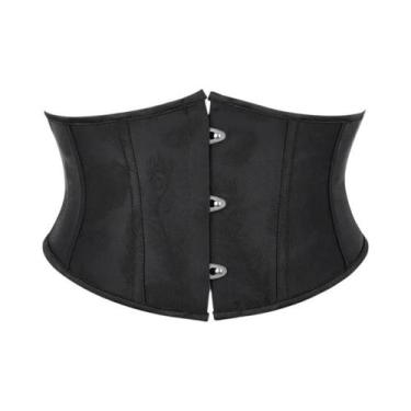 Imagem de Corset Feminino Preto E Branco De Couro Com Cadarço, Estilo Gótico, Pa