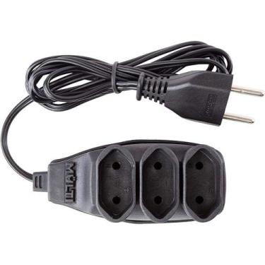 Imagem de Extensão Preta 3t Bipolar Com 3 Metros 2p 10 Ampères 250vac - 01475 - 