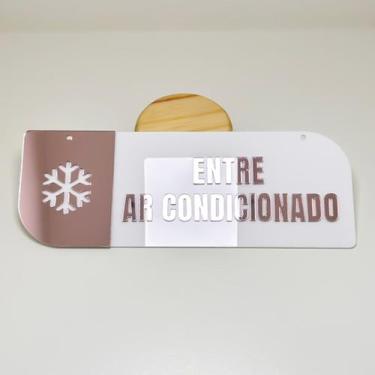 Imagem de Placa sinalização ar condicionado acrílico espelhado rose - Ponci