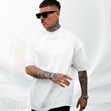 Imagem de Camiseta over Masculina Oversized 100 Algodão Manga Curta Básica Streetwear Casual Confortável-Masculino