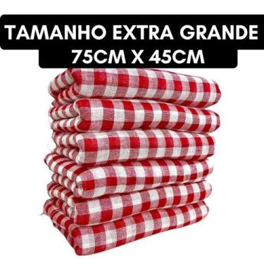 Imagem de Kit 20 Pano De Chão Xadrez Grande 75x45cm Limpeza Macio Absorção Saco 