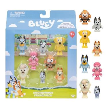 Imagem de Bluey - Kit Com 8 Personagens Colecionáveis 6cm - Friends Pack