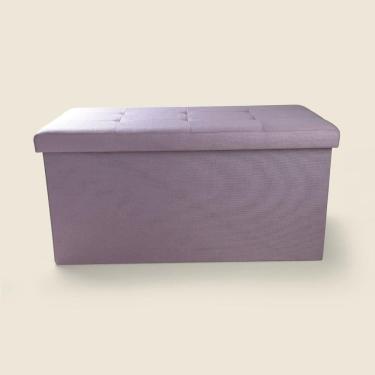 Imagem de Puff Baú Madeira Rosa G - A\CASA