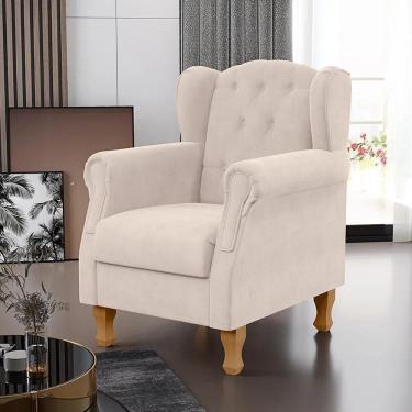 Imagem de Poltrona Decorativa Para Sala De Estar Yara P02 Suede - Lyam Decor Cinza