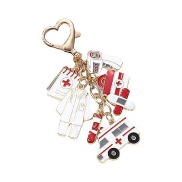 Imagem de Chaveiro De Esmalte De Ambulância De Desenho Animado Fofo Para Mulhere