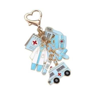 Imagem de Chaveiro De Esmalte De Ambulância De Desenho Animado Fofo Para Mulhere