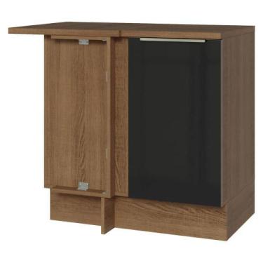 Imagem de Balcão De Canto 1 Porta Rustic/preto Lux Madesa Rustic/preto