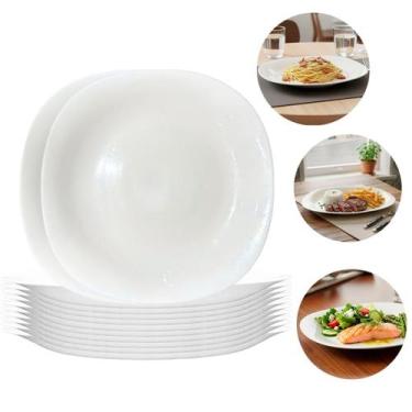 Imagem de Jogo de Pratos de Jantar Raso Opaline Quadrado Resistente Clean - Bela