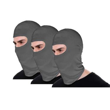 Imagem de Kit 3 Balaclava Térmica Ninja Touca Motociclista Proteção Uv 50+ - Cinza - Unico - Home...