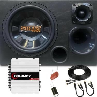 Imagem de Caixa trio subwoofer 12 pol spyder street 700w rms 4 ohms completa + m