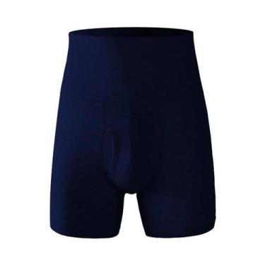 Imagem de Cuecas Boxer De Algodão Para Homens plus Size, Cintura Alta, Anti-desg