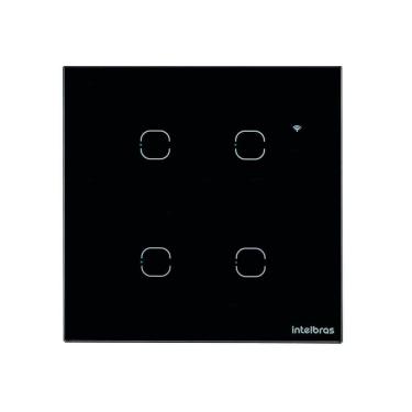 Imagem de Interruptor Wi-Fi Touch EWS 1004 com 4 Teclas e Controle por Aplicativo Izy Preto Intelbras