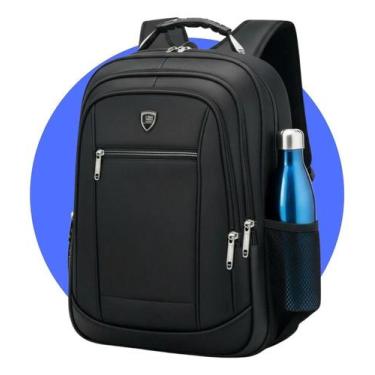 Imagem de Mochila Masculina Escolar Impermeável para Notebook 17" Pret - Congrat
