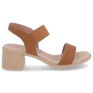Imagem de Sandália Fem. Usaflex Salto Bloco Couro e Elástico UC220030 Cor:;Tamanho:33-Feminino