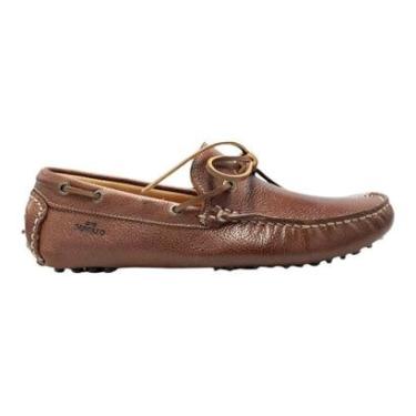 Imagem de Sapato Samello Drive Goa Couro Floater Marrom Mocassim Loafer Driver Cravos Pinos-Masculino