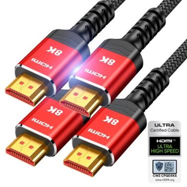 Imagem de Cabos HDMI Highwings, pacote com 2 m (certificado HDMI 2.1), 8K @60Hz