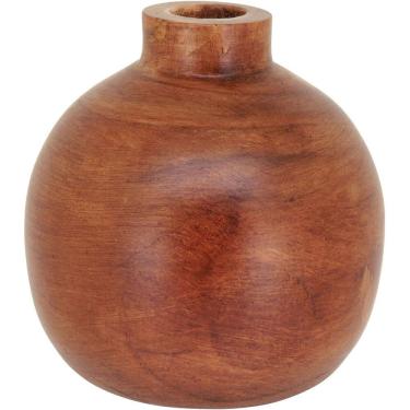 Imagem de VASO DECORATIVO ENFEITE PLANTA MADEIRA 17x17x17cm NATURAL