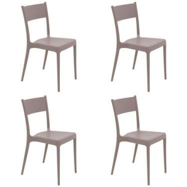 Imagem de Kit Com 4 Cadeiras Tramontina Diana Camurça Em Polipropileno Sustentáv