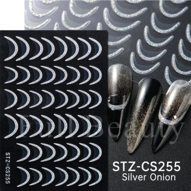 Imagem de Adesivo de Unhas 3d Gradiente Linha Francesa para Decoração Diy Efeito em Relevo Azul R...