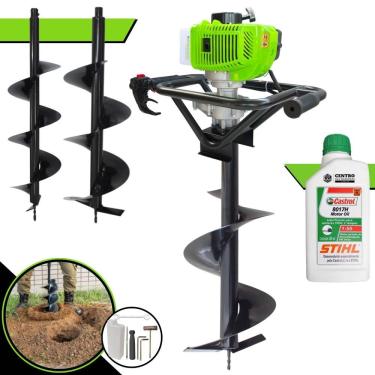 Imagem de Perfurador de Solo MPS52 a Gasolina 2T 52CC 1,8HP com Kit 3 Brocas 80x20 80x25 80x30 e...