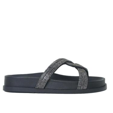 Imagem de PAPETE TIRAS ENTRELAÇADAS PEDRARIAS PRETA C 30378 0013 0002 ANACAPRI-Feminino