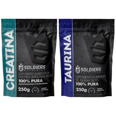 Imagem de Kit: Creatina Monohidratada 250g + Taurina 250g - 100% Pura Importada - Soldiers Nutrit...