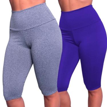 Imagem de KIT 2 Bermudão Suplex Liso Serra e Mar Roupa para Academia Treino Moda Fitness Feminina...