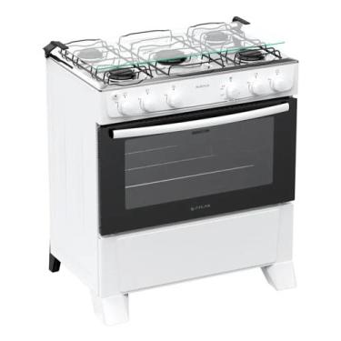 Imagem de Fogão Atlas Milão 5 Bocas Automático Mesa de Inox 82 Litros, Branco, B
