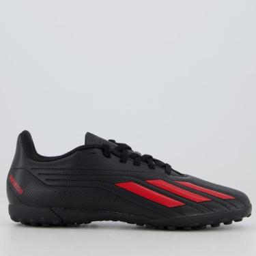 Imagem de Chuteira Adidas Deportivo II TF Society Juvenil Preta e Vermelha, 31