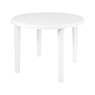 Imagem de Mesa Plástica Redonda Desmontável Mor, Branco