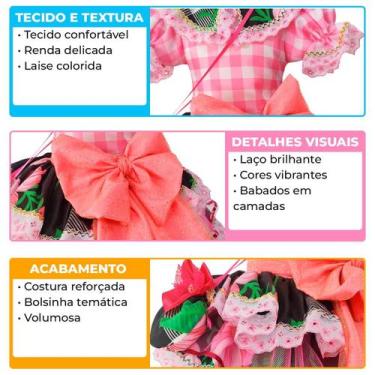 Imagem de Vestido Festa Junina Plus Size Adulto Feminino de Luxo Super Rodado Co