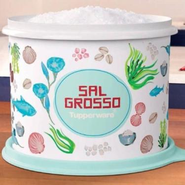 Imagem de Tupperware caixa pote sal grosso floral