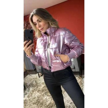 Imagem de jaqueta puffer metalizada lilás - giada