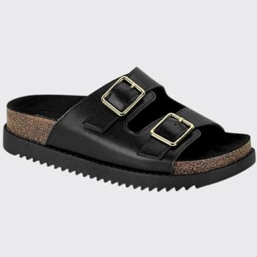 Imagem de Sandália Slide Feminina Flatform Papete Tiras Moleca 5500.105.9569, Pr