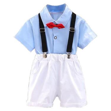 Imagem de Roupa Mauricinho Conjunto Infantil Suspensório Menino Festa - anjo da 