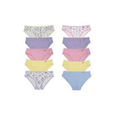Imagem de Calcinha Miss DelRio Infantil Em Cotton 512222 C/10, Sortido k2, M