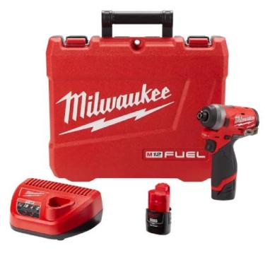Imagem de Parafusadeira Impacto 1/4 M12 Com 1 Bateria 12V FUEL 2553-22 MILWAUKEE
