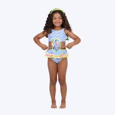 Imagem de Maiô Collant Zebra Infantil Feminino Moda Praia Siri Kids 40048 - SIRI