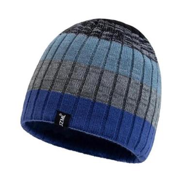 Imagem de Gorro Tricotado Unissex Com Listras Coloridas Para Inverno, Casual, Es