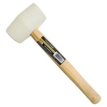 Imagem de Martelo Borracha 40 mm Branco Cabo Madeira Tradestar