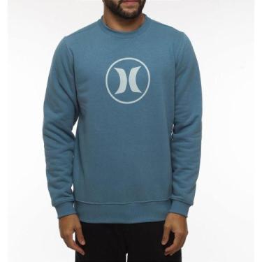 Imagem de Moletom Hurley Careca Circle Stone WT23 Masculino Azul, P, Blue